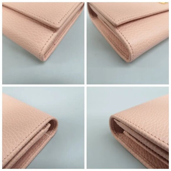 100% Authentic GUCCI Pink Leather Wallet 356-060724 - Picture 5 of 12